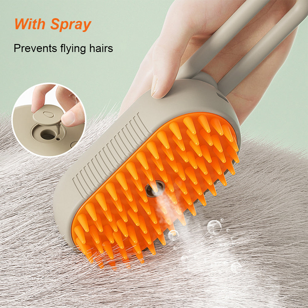 Steam Pet Brush 3-in-1 Massage Dog Steamy Brush Spray Beauty Tangled and Loose Hair Removal Cats Grooming Comb Dogs