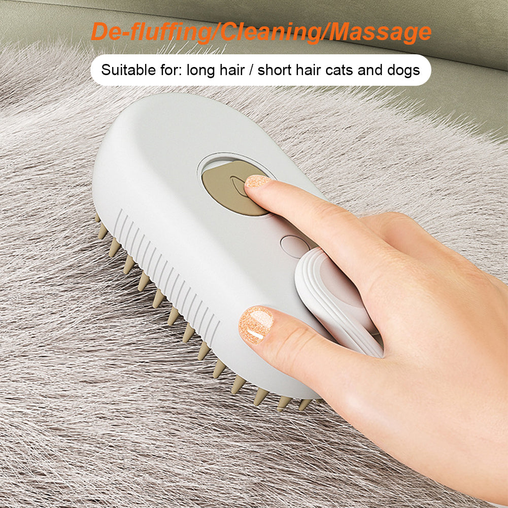 Steam Pet Brush 3-in-1 Massage Dog Steamy Brush Spray Beauty Tangled and Loose Hair Removal Cats Grooming Comb Dogs